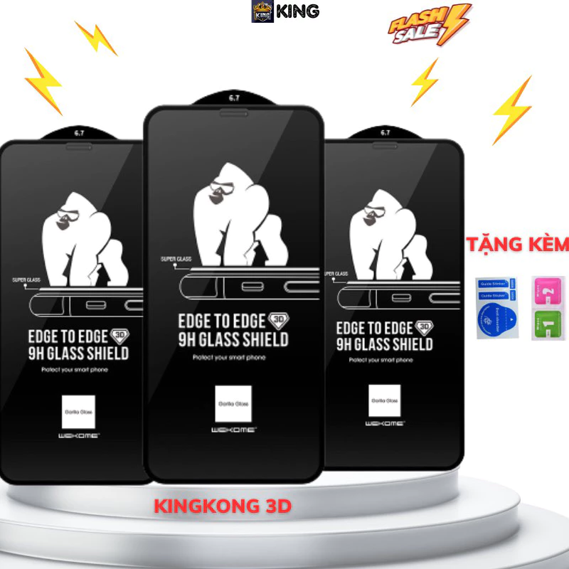 (ĐÃ CÓ SERI 15) Kính Cường Lực KingKong cho IP Full Màn 14 pro max/7Plus/8Plus/X/Xs/XsMax/11/11Pro/11ProMax..