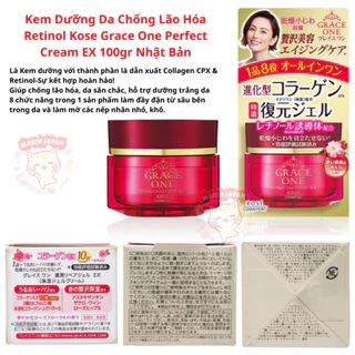 (Cho mẹ 40-50 tuổi) Kem Dưỡng Da Chống Lão Hóa Retinol Kose Grace One Perfect Cream EX 100gr Nhật Bản