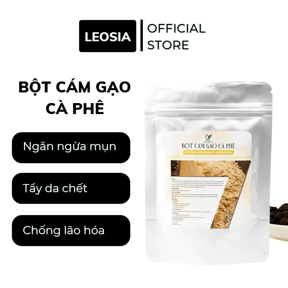 Bột Cám Gạo Cà Phê Leosia nguyên chất 50G | 100% Hữu cơ