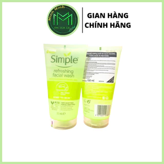 Sữa Rửa Mặt Dạng Gel Simple Refreshing Facial Wash 150ml