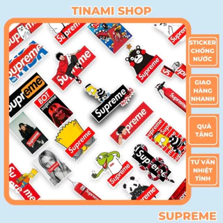 Bộ 50 Sticker Supreme hình dán chống nước trang trí điện thoại laptop xe máy nón bảo hiểm vali điện thoại laptop