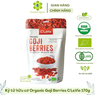 Kỷ tử hữu cơ organic goji berries C’Lavie 170g kỉ tử trái to cao cấp pha trà, chè dưỡng nhan ha