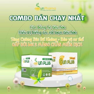 Combo men hữu cơ sun plus và sữa non Sunplus, men sống tăng cường tiêu hóa và hệ miễn dịch giúp bé thông minh cao lớn