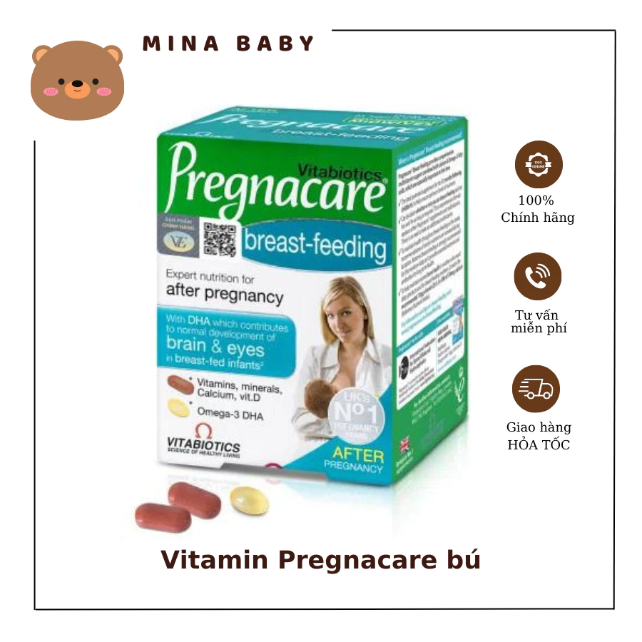 Vitamin tổng hợp bú Anh Pregnacare Breast Feeding sau sinh 84 viên - Xuất xứ Anh