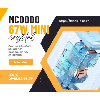 <MCDODO> Củ sạc 67w công nghệ GaN5 mới nhất hổ trợ 3 cổng sạc nhanh - Bảo hành chính hãng 18 tháng