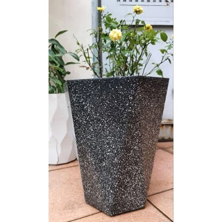 chậu lục giác trồng cây kiểu giả đá cao 30cm