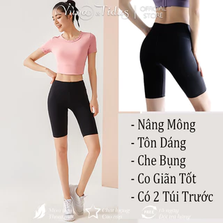 Quần Legging Đùi Trên Gối, Lửng, Ngố Cạp Cao Nâng Mông YUNA  Form Tôn Dáng Thun Cotton Lưng Cao Ôm Dáng