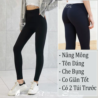 Quần Legging Nâng Mông Lưng Cao YUNA Chất Dày Đẹp Co Giãn Tốt Hàng Chính Hãng, Quần Leging Đùi, Lửng, Ngố, Dài