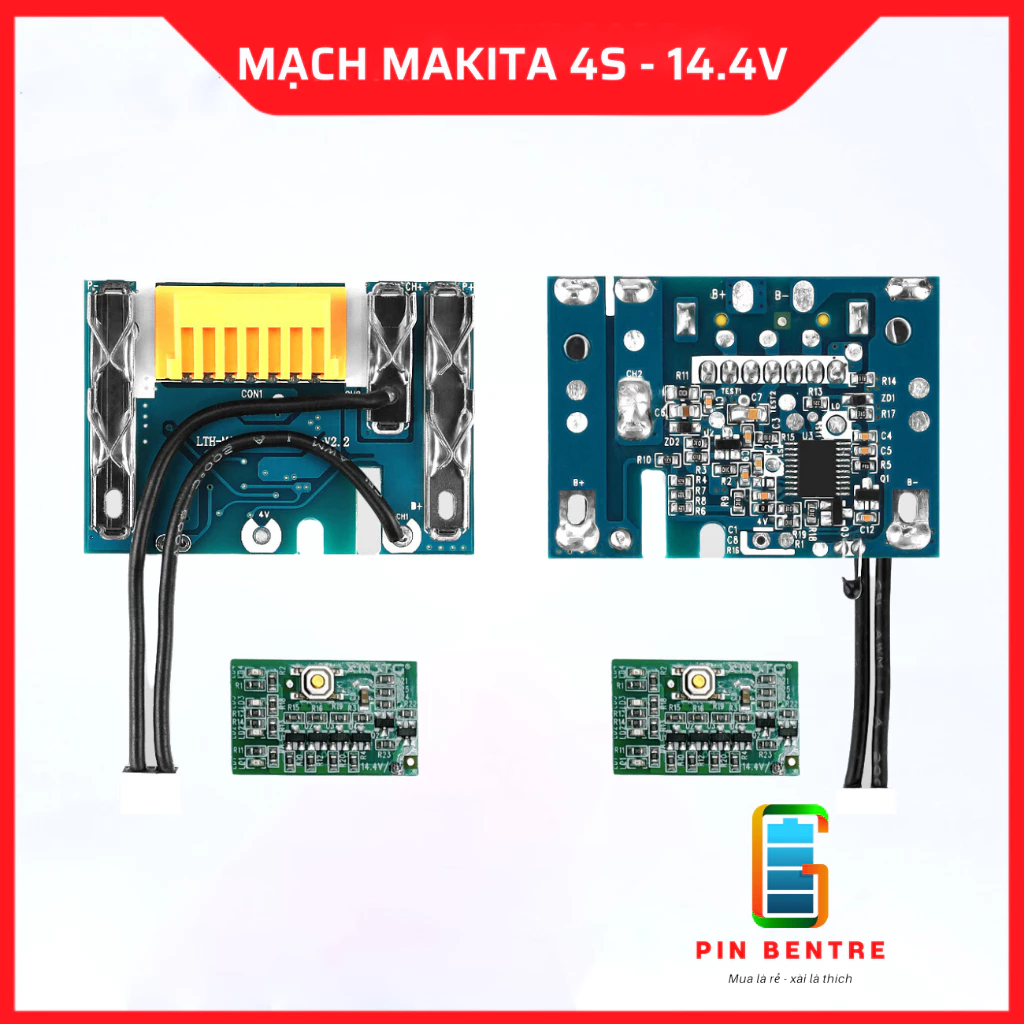 Mạch bảo vệ 4S Pin Makitaa 14.4V/16.8V Led báo Ngang nhận sạc zin [PBT247]