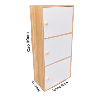 Tủ Sách Để Sàn 3 Ngăn 3 Cửa Gỗ MDF Tiện Ích