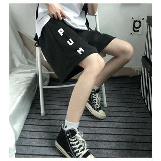 Quần Short Đùi nữ   BASIC BUỘC DÂY Unisex in chữ pumpu