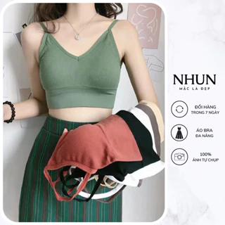 Áo bra nữ 2 dây NhunFashion Áo bra đa năng chữ U hở lưng không gọng nâng ngực N118