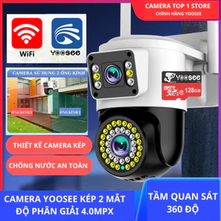 Camera Yoosee wifi ngoài trời 2 mắt và Camera 6.0mpx - 1296P xoay 360 độ PTZ  - Đàm thoại 2 chiều BẢO HÀNH 12 THÁNG