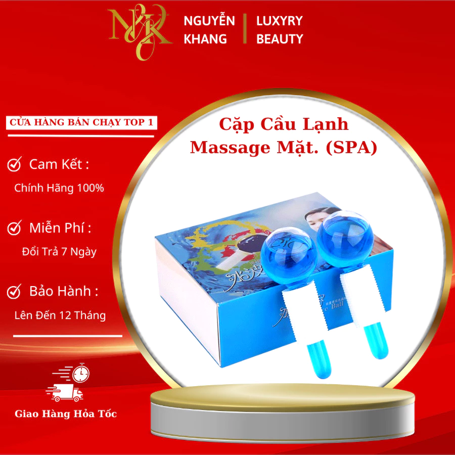 Quả Cầu Lạnh Massage Mặt, Đẩy Tinh Chất Cặp Cầu Băng Dùng Cho Cá Nhân Spa Thẩm Mỹ Viện