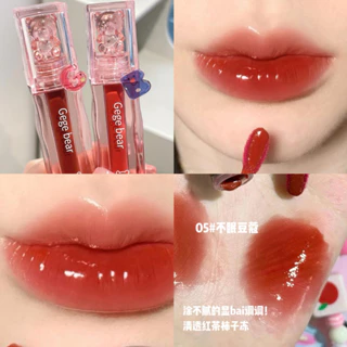 Son bóng Gege bear gấu Moist Ice Through The Lip Glaze hiệu ứng tráng gương siêu lì chính hãng cao cấp