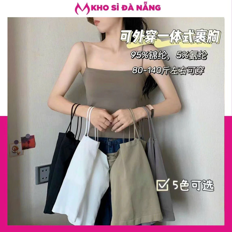 Áo bra nữ 2 dây chất borip croptop có đệm ngực sẵn cá tính dễ phối nhiều kiểu đồ