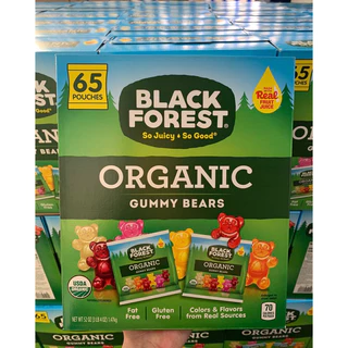 Nguyên thùng 65 gói kẹo gấu Black forest Organic của Mỹ date 2/2026