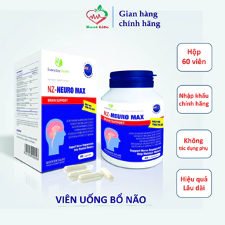 Viên uống bổ não NZ - NEURO MAX Everyday Health tăng cường tuần hoàn não cải thiện trí lực và thị lực hộp 60 viên