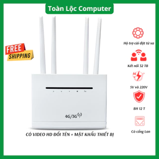 Cục phát wifi từ sim 4G LTE không dây di động có cổng lan 300Mbps lắp được nhiều loại sim bảo hành 12 tháng