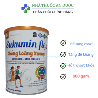 Sữa bột Sukumin Flex- Giúp Khớp Dẻo Dai, Linh Hoạt,Xương Răng Chắc Khỏe, Giảm Thoái Hóa Khớp, Ngừa Loãng Xương Hộp 900g