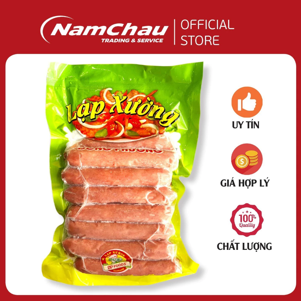 Lạp xưởng tươi Đông Phương 500gr/14 chiếc ăn vặt chiên rán/nướng/xiên que thơm ngon [HN giao hàng hỏa tốc]