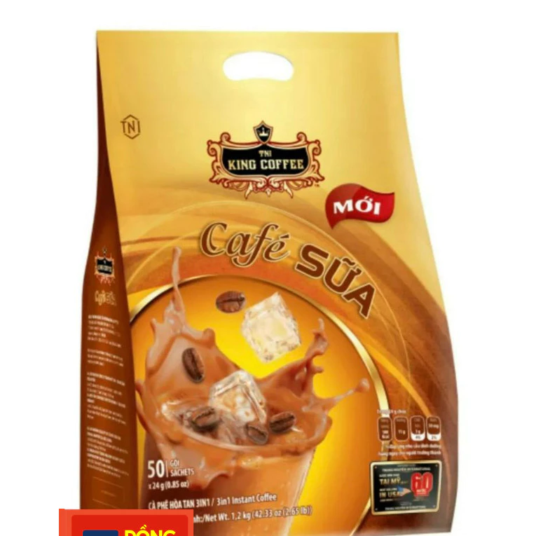 Cà Phê Sữa Hòa Tan 3IN1 KING COFFEE - Túi 50 gói x 24g