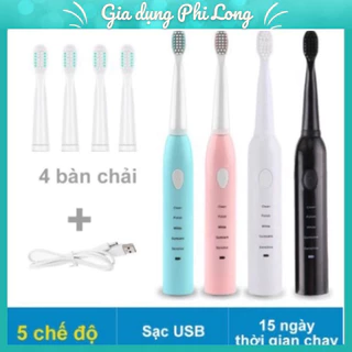 Bàn chải điện ELECTRIC TOOTHBRUSH-mua bàn chải tặng 4 đầu chải tiện lợi