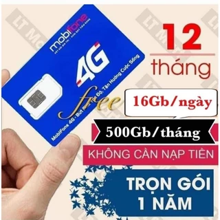 SIM 4G MOBIFONE 12MDT150 _ 500GB/ Tháng( Miễn phí sử dụng 12 tháng)