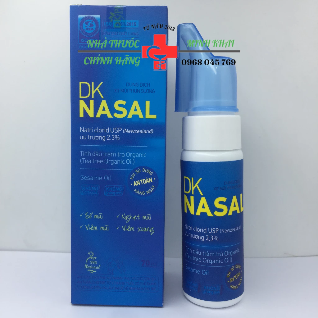 Dung dịch xịt mũi DK NASAL phun sương 70ml - Giúp thông mũi, giảm nghẹt mũi, an toàn cho trẻ nhỏ dùng thường xuyên