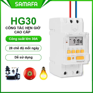 Công tắc hẹn giờ bật tắt điện 220V HG30 công suất lớn 30A, 28 chương trình và có thời gian chính xác