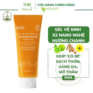 Dung dịch vệ sinh phụ nữ Gel X2 Nano Nghệ Cỏ Cây Hoa Lá Giảm viêm ngứa Size du lịch 20ml