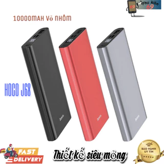 Sạc dự phòng 1000mah Hoco J68 vỏ nhôm thiết kế siêu mỏng thời trang màn hình LCD hiển thị pin Bảo hành 12 tháng