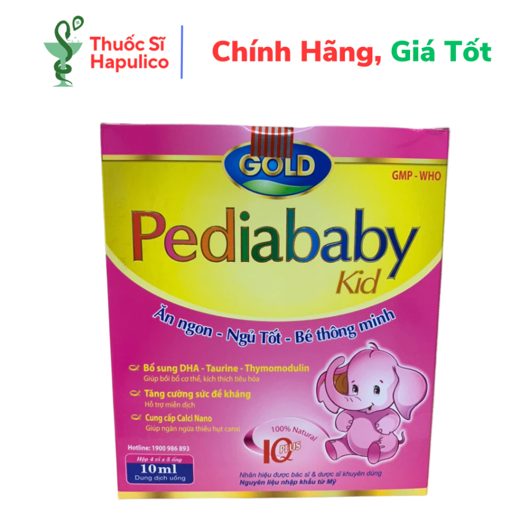 Pediababy Kid giúp bé ăn ngon, ngủ tốt, thông minh hộp 20 ống