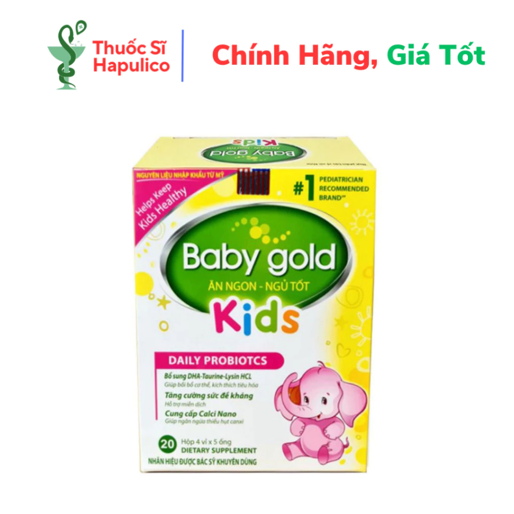 Baby Gold Kids Ăn Ngon , Ngủ Tốt - Hộp 20 Ống x 10 ml