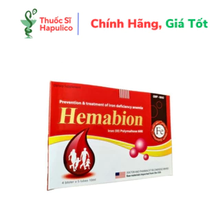 Hemabion giúp bổ sung sắt, acid folic giúp thai nhi phát triển khỏe mạnh cho phụ nữ mang thai - Hộp 20 ống x 10ml