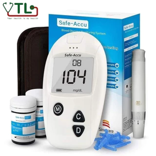 Máy Đo Đường Huyết Sinocare Safe Accu kèm 25 Que Và 25 Kim