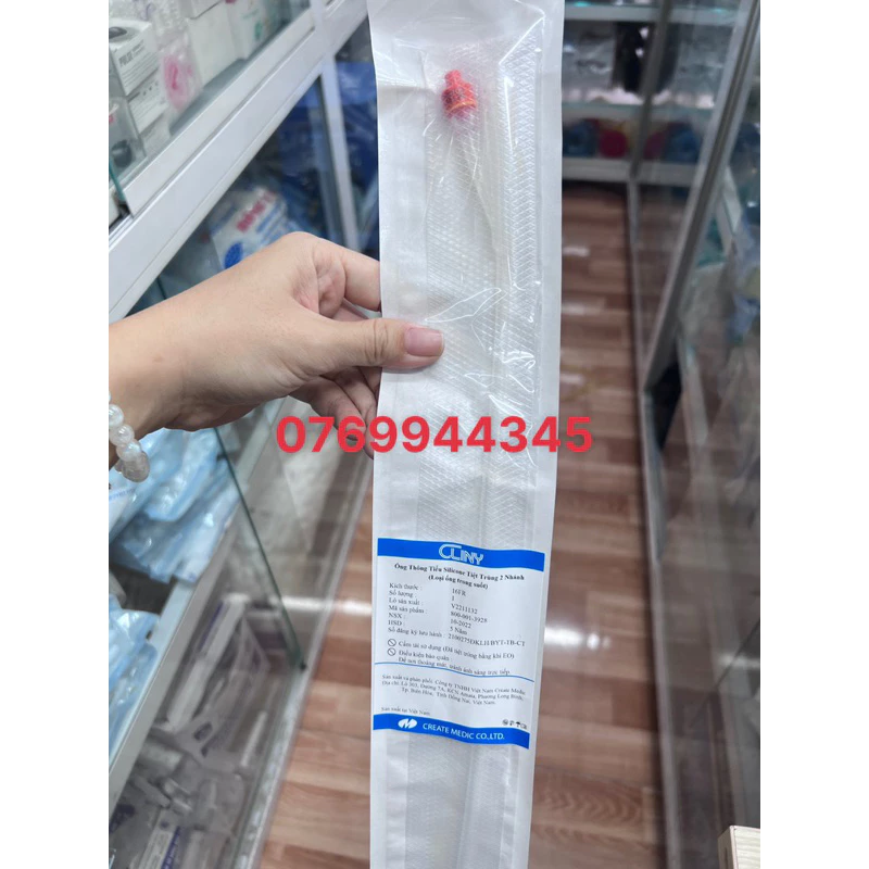 Dây thông tiểu 2 nhánh Cliny Silicone Foley dùng 1 tháng