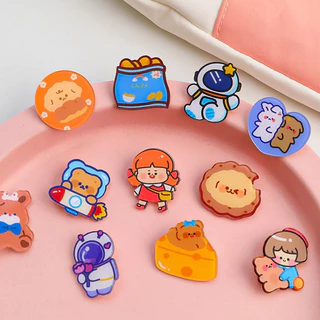 Ghim Phụ kiện cài trang trí áo, balo, túi ví, Sticker Trang Trí Hoạt Hình Cute