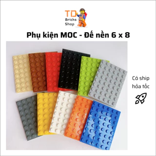 Phụ kiện đồ chơi lắp ráp, phụ kiện MOC, 01 tấm nền 6x8 ô , KT 6.4 x 4.8 cm