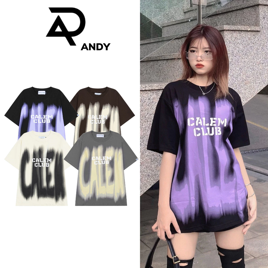 Áo Thun in Charm chữ Calem.Club - Áo phông tay lỡ form unisex brand ANDY.CLOTHING