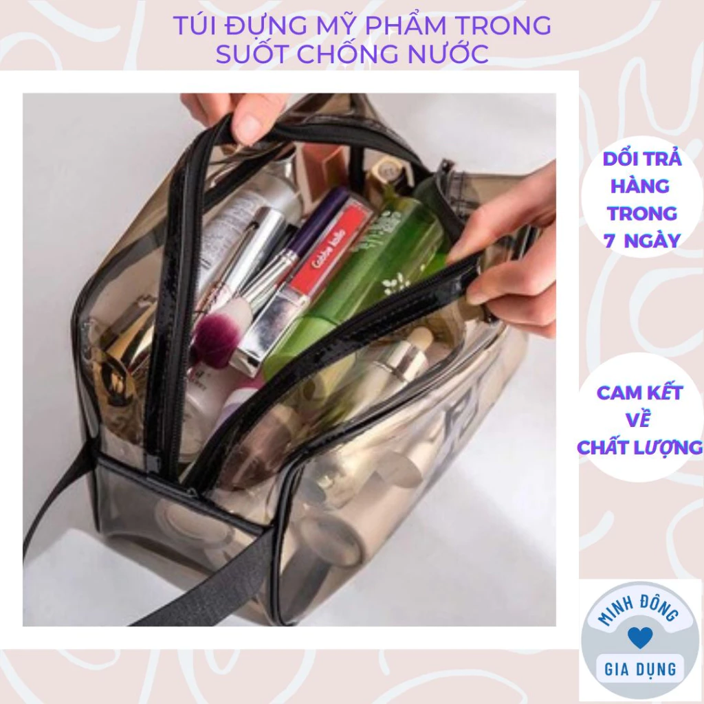 Túi Đựng Mỹ Phẩm Trong Suốt size nhỏ Chống Nước,Túi Đựng Đồ Trang Điểm Du Lịch Thời Trang Nữ