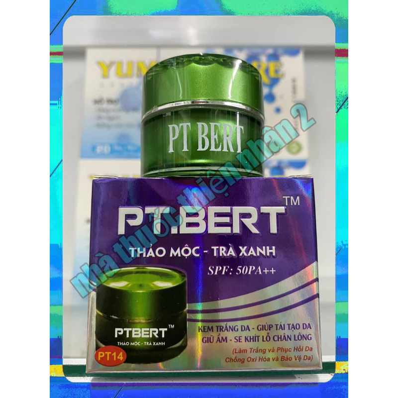 kem PT bert thảo mộc trà xanh, trắng da ,tái tạo da, giữ ẩm, se khít lỗ chân lông ( hộp 10g, 15g, 20g, 25g )