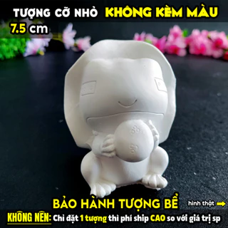 Tượng tô màu, ẾCH ĐIỆU, size M, tô tượng thạch cao (Không kèm màu), luyện vẽ, tượng trắng decor