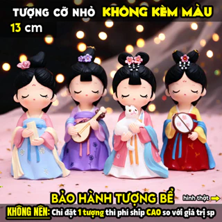 Tượng tô màu, CÔNG CHÚA CỔ XƯA 4 MẪU, size XL, tượng thạch cao (Không kèm màu), luyện vẽ, tượng trắng decor