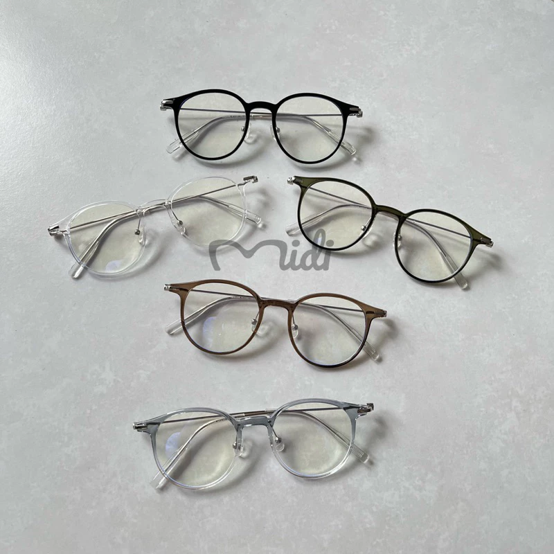 Kính mắt form tròn càng mảnh kim loại bọc nhựa - MIN glasses ms 83098