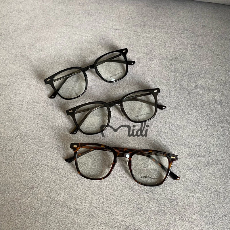 Kính vuông cao cấp Midiglasses gọng kim loại bọc nhựa có đỡ mũi su (21151)