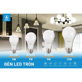 Bóng Đèn Led Tròn Kín Nước 7w - 9w - 12w - Ánh Sáng Trắng, Tiết kiệm điện