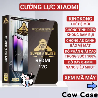 Kính cường lực Redmi 12C Kingkong full màn | Miếng dán bảo vệ màn hình cho Xiaomi Cowcase