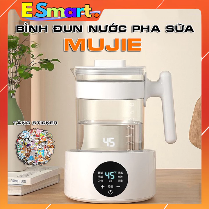 Máy Đun Nước Pha Sữa MUJIE Hâm Nóng Và Tiệt Trùng Bình Sữa Bằng Hơi Nước Siêu Tốc 1500ml,Tặng Kèm Cọ Bình Sữa Và Sticker