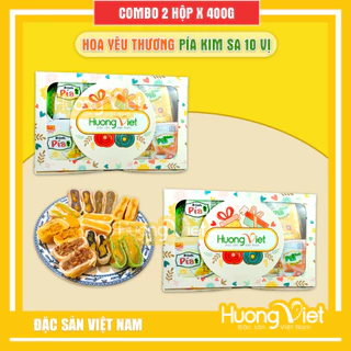 COMBO 2 hộp HOA YÊU THƯƠNG 10 bánh 10 vị, bánh pía Tân Huê Viên Sóc Trăng, bánh pía mini